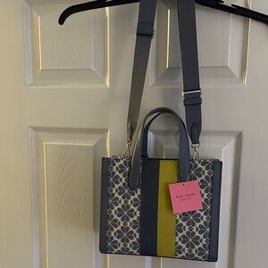 Kate Spade Denim and Lime Floral Satchel